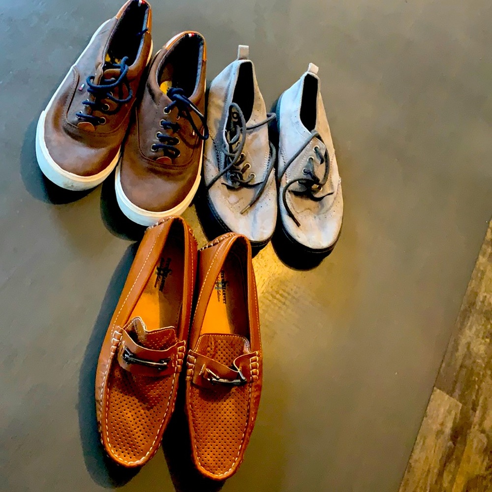 3 pair of boys dress shoes